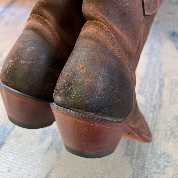 CORRAL RUSTIC DISTRESSED LAMB LEATHER SNIP TOE COWBOY BOOTS SIZE 7 EUC - Picture 8 of 12